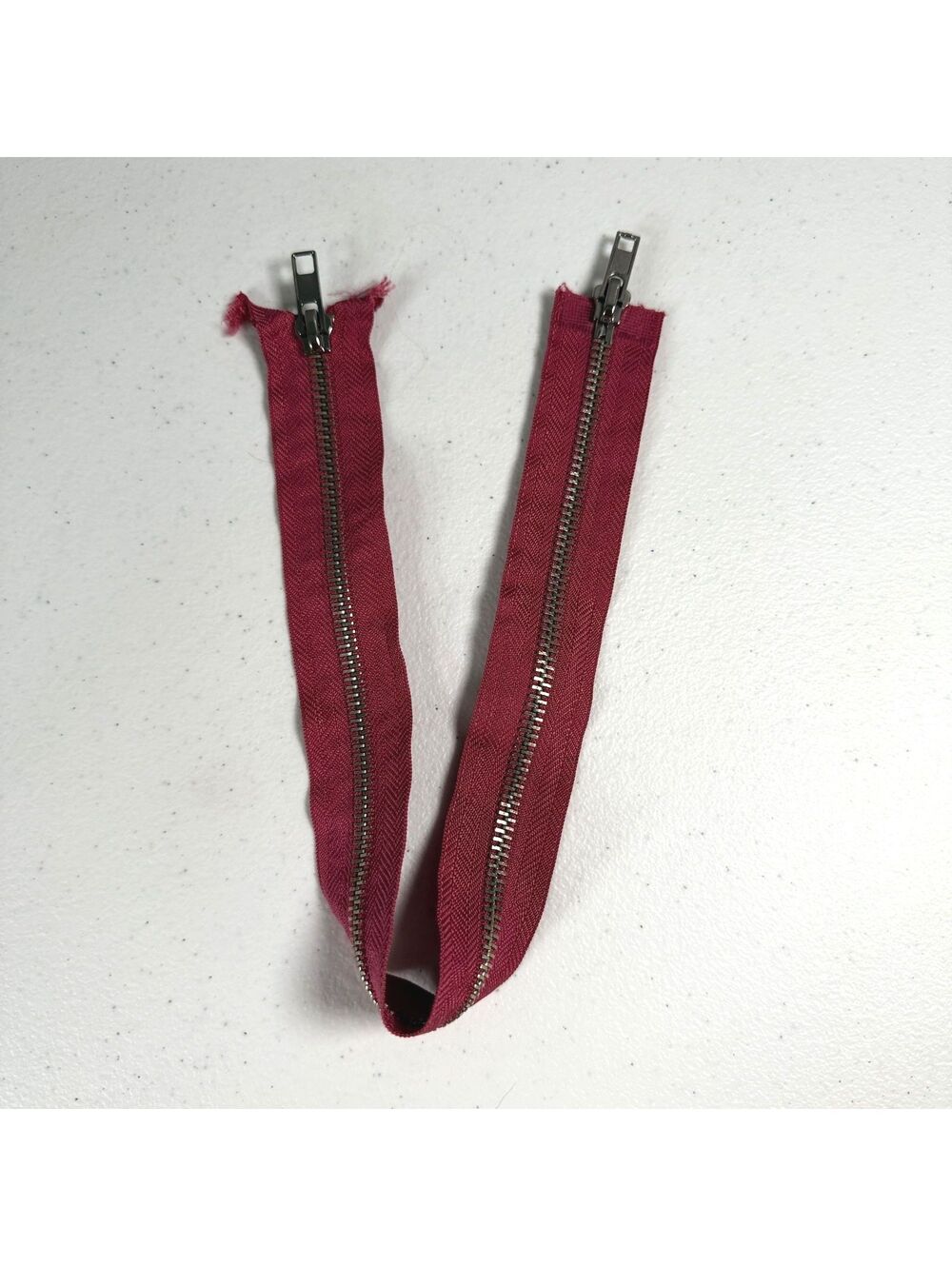 16 Inch Pink Metal Two Way Separating Reclaimed Zipper Dual Sliders #5 Gauge